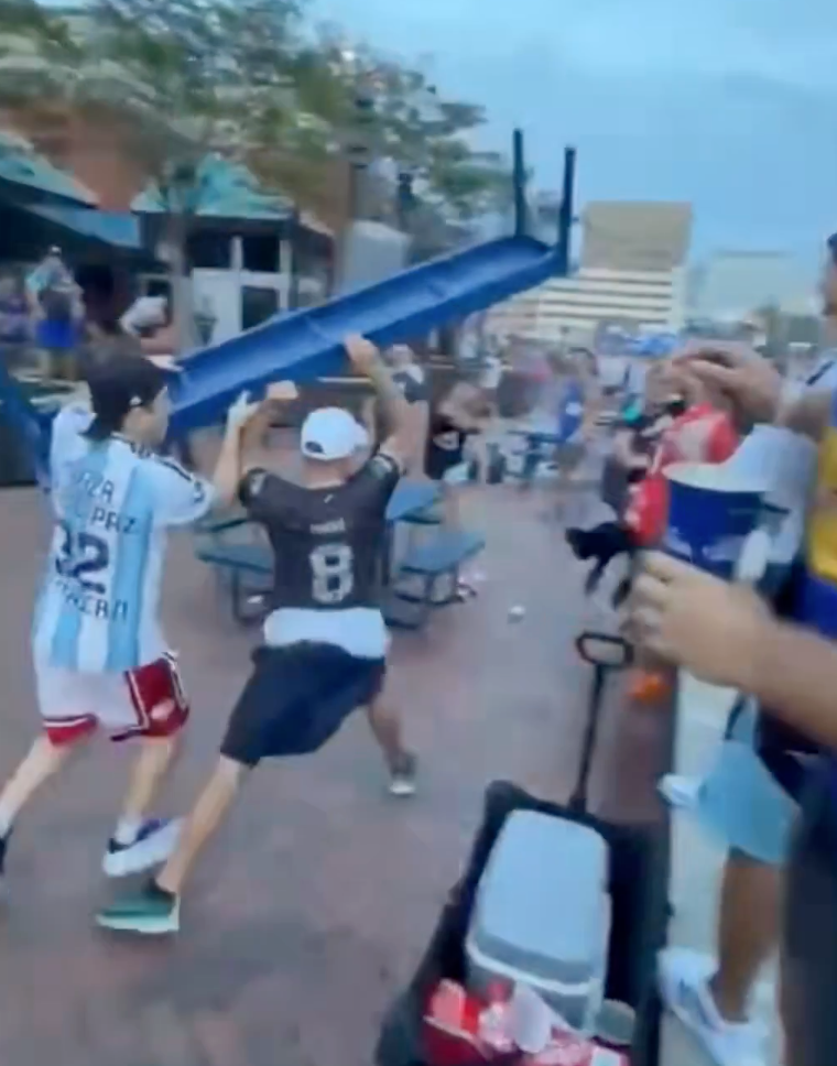 Argentina Fans Brawl in Atlanta World Cup Rally, Tables Thrown