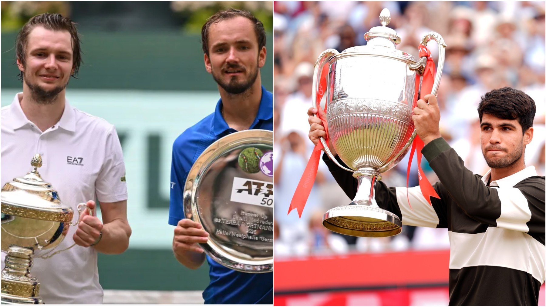Medvedev echa un mal de ojo a Alcaraz: «Espero que te cruces con él en Wimbledon...»