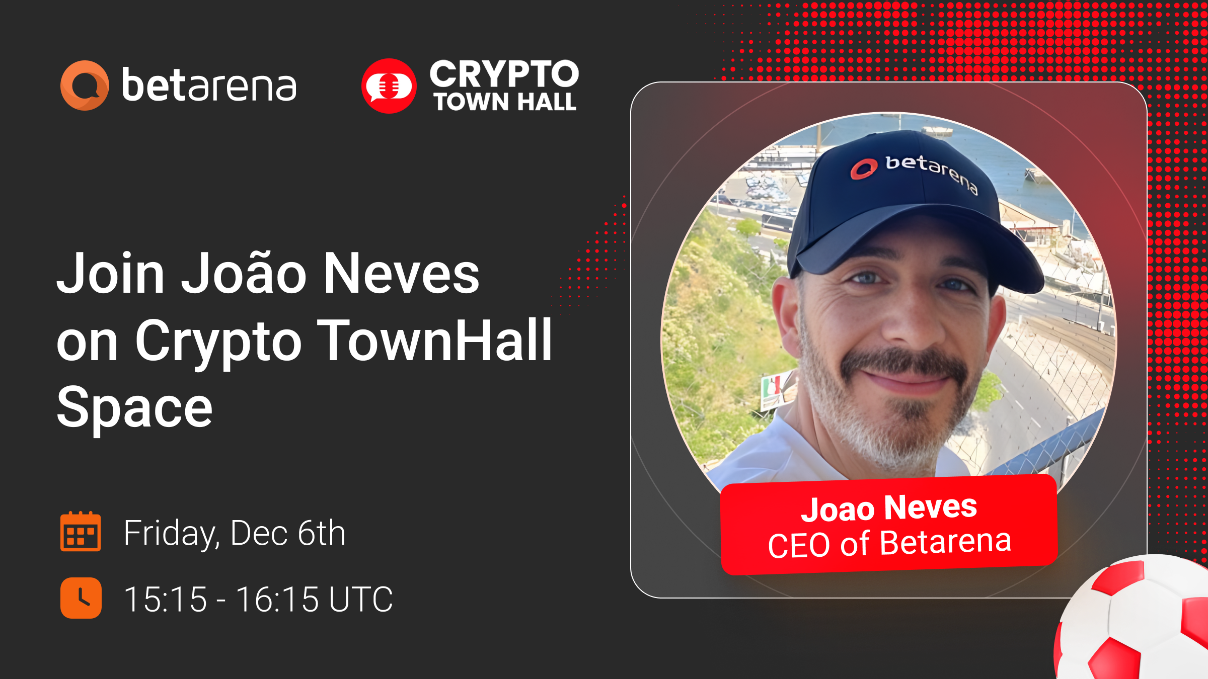 Betarena CEO João Neves to Discuss the Future of Sports Media on Crypto Town Hall