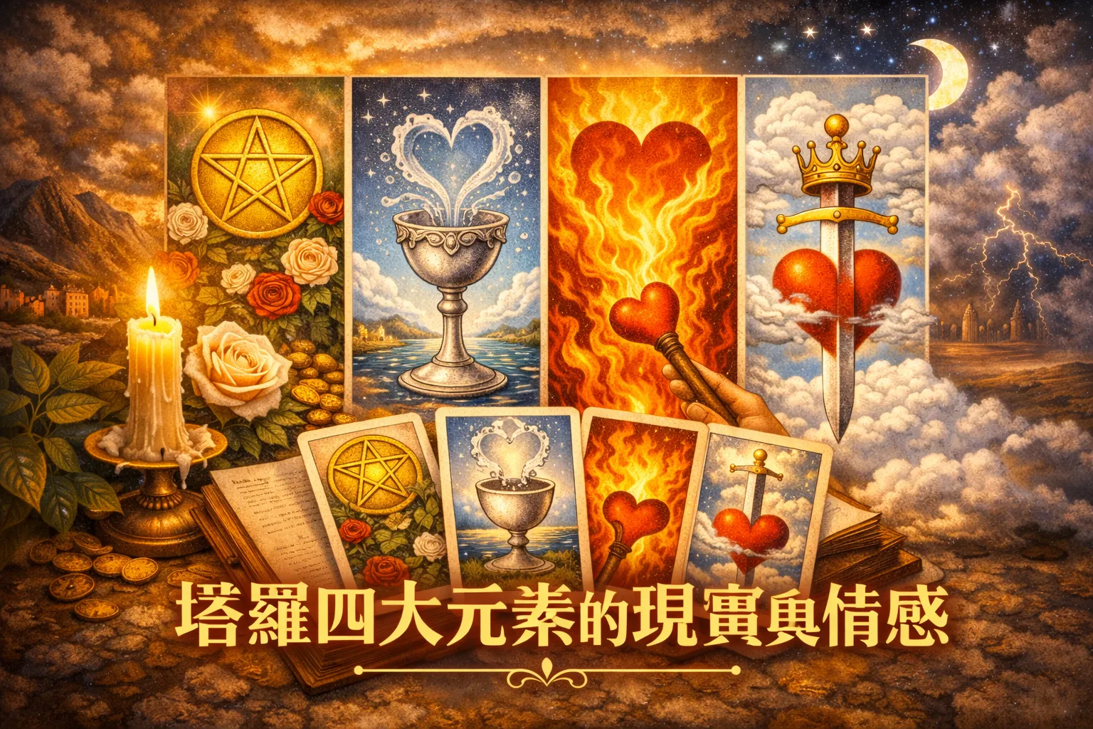 塔羅四大元素的現實與情感
