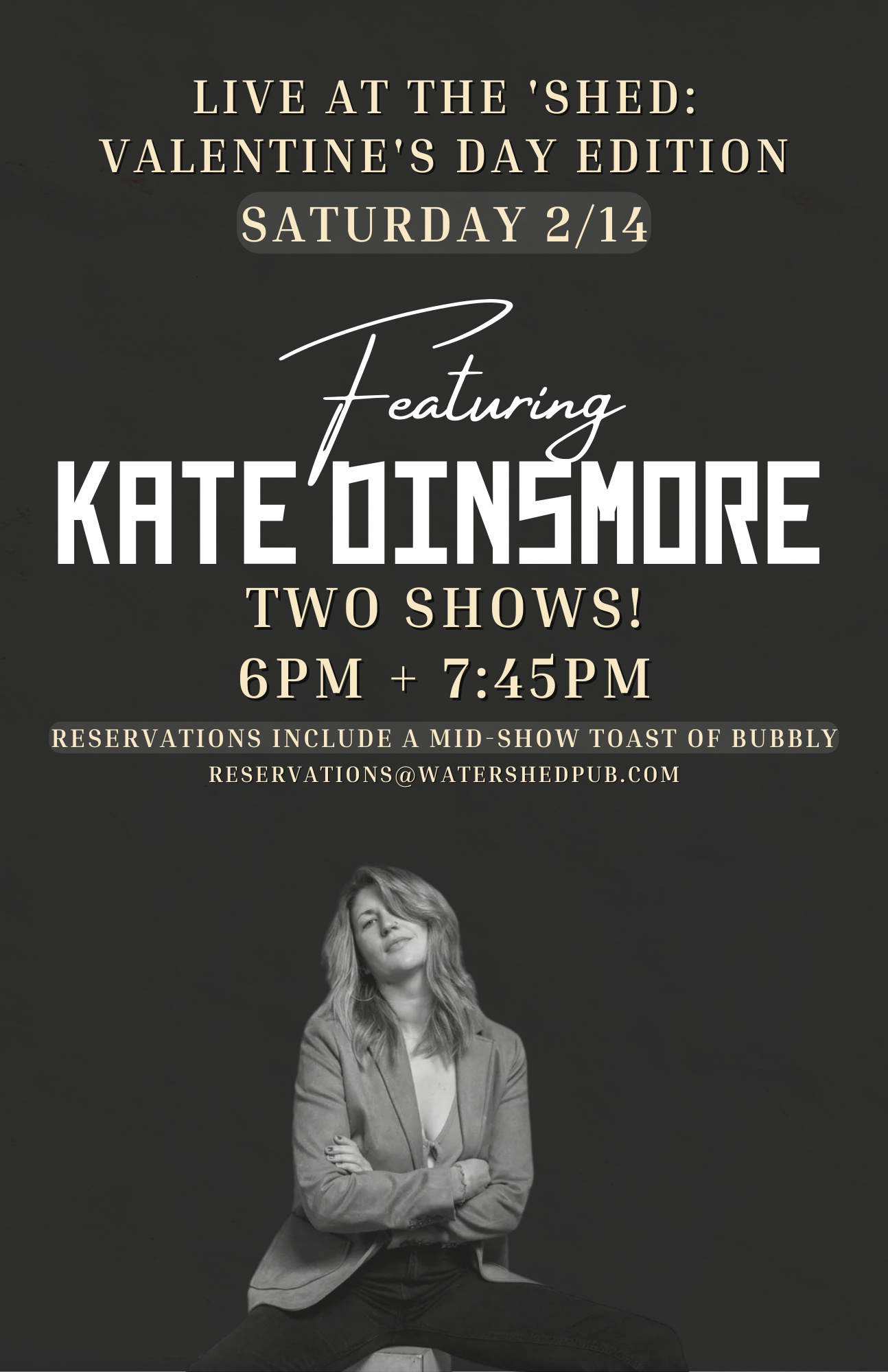 Live at the 'Shed: Valentine's Day Edition featuring Kate Dinsmore