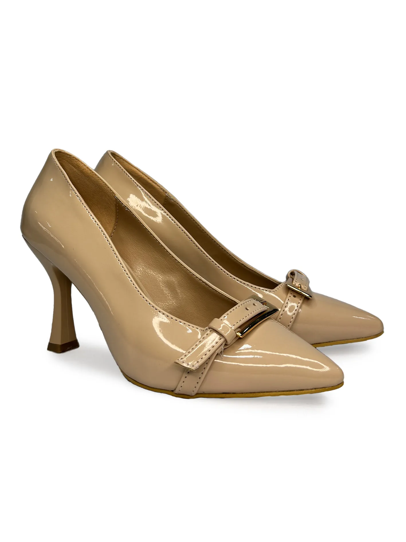 Lakovane salonke sa šnalom - niža peta