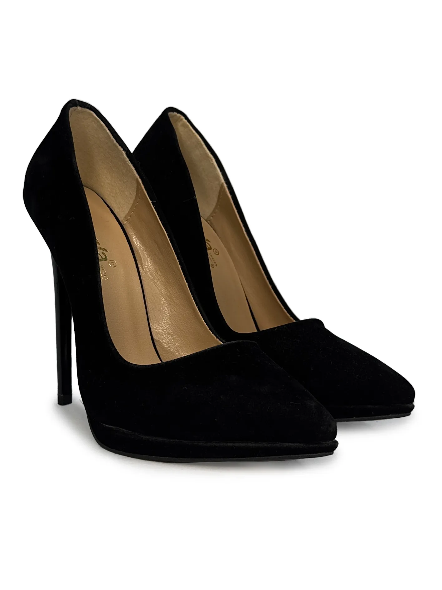 Crne plišane salonke sa platformom