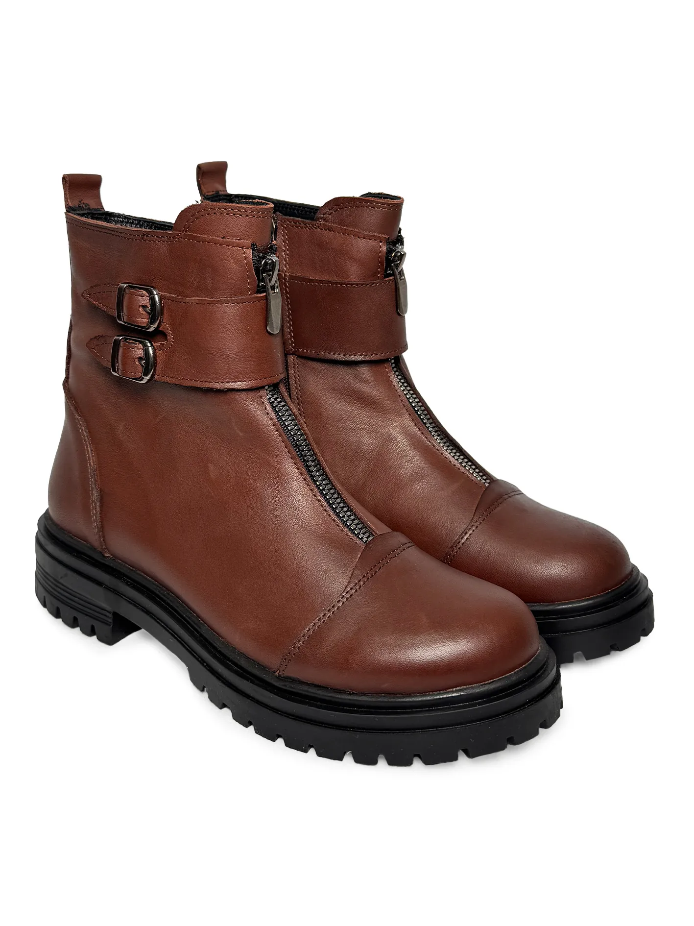 Braon kožne čizme rajf