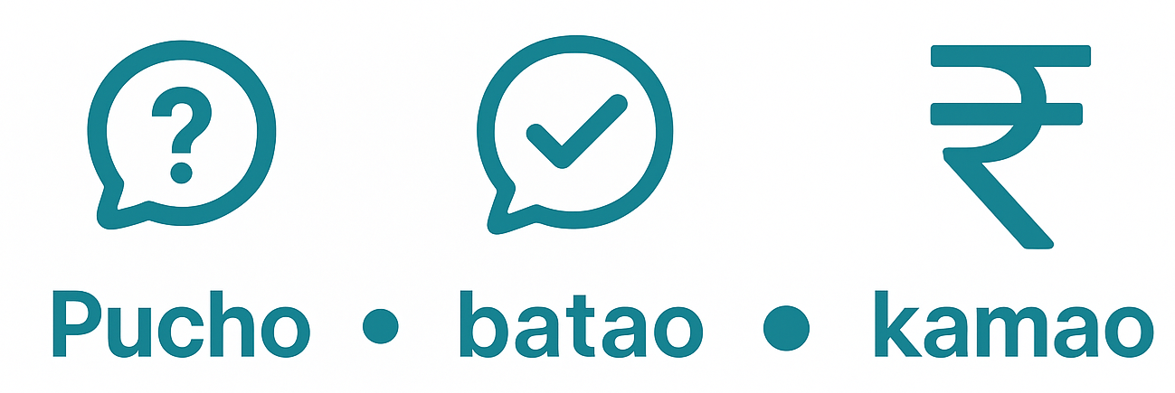 bhAi Tagline: Ask, Tell, Earn