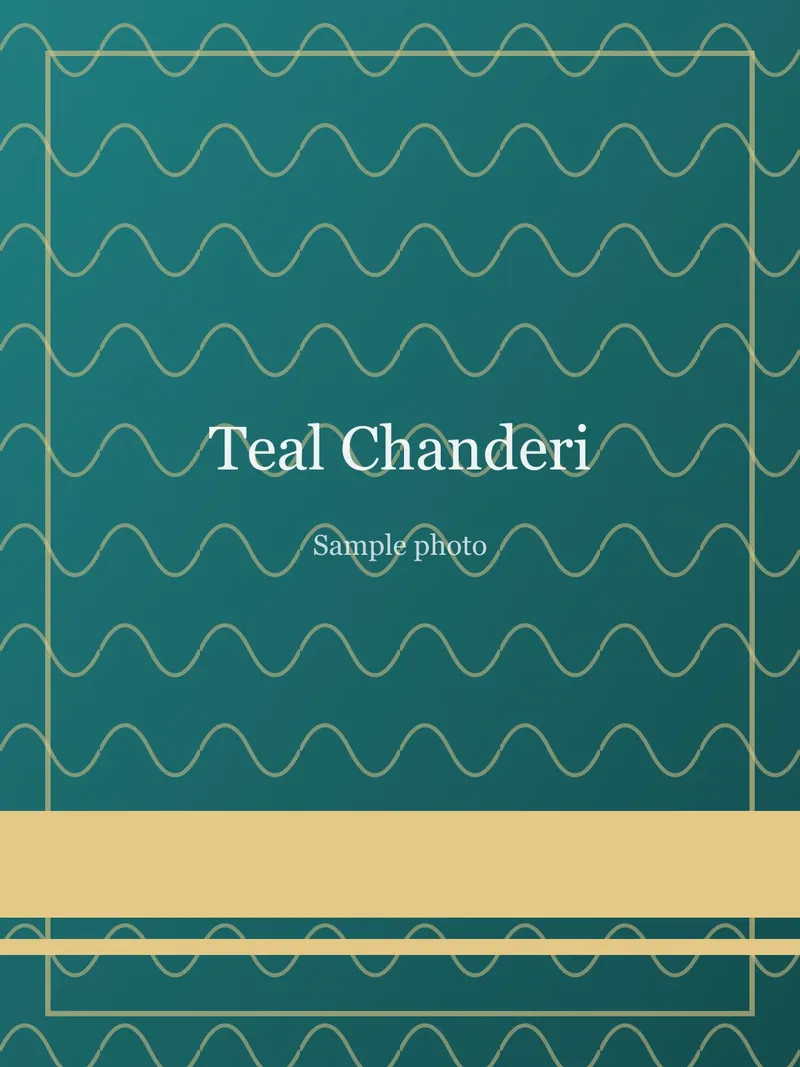 Teal Silver Motif Chanderi Saree Teal Chanderi saree