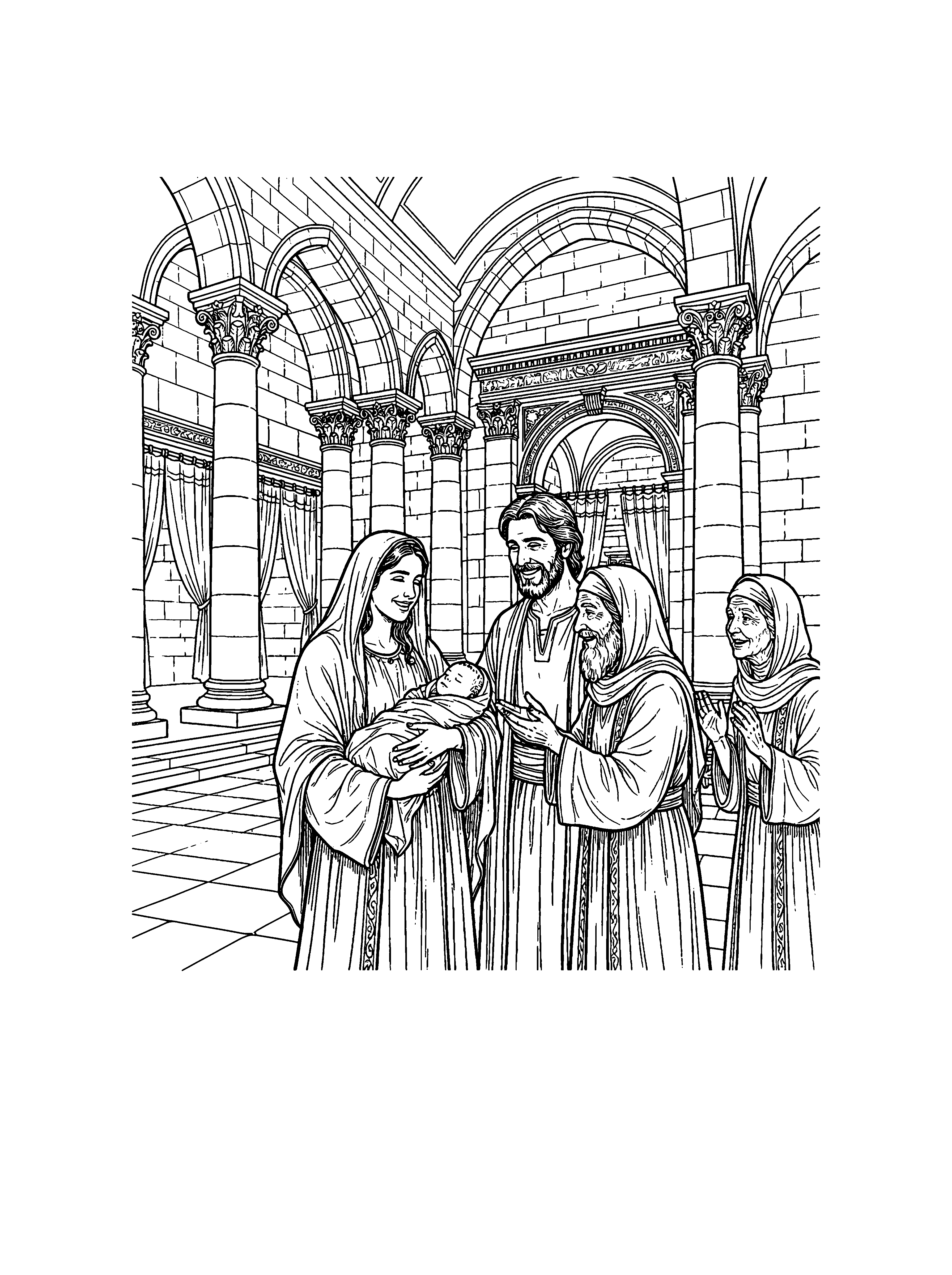 Luke 2:21-23 Coloring Page