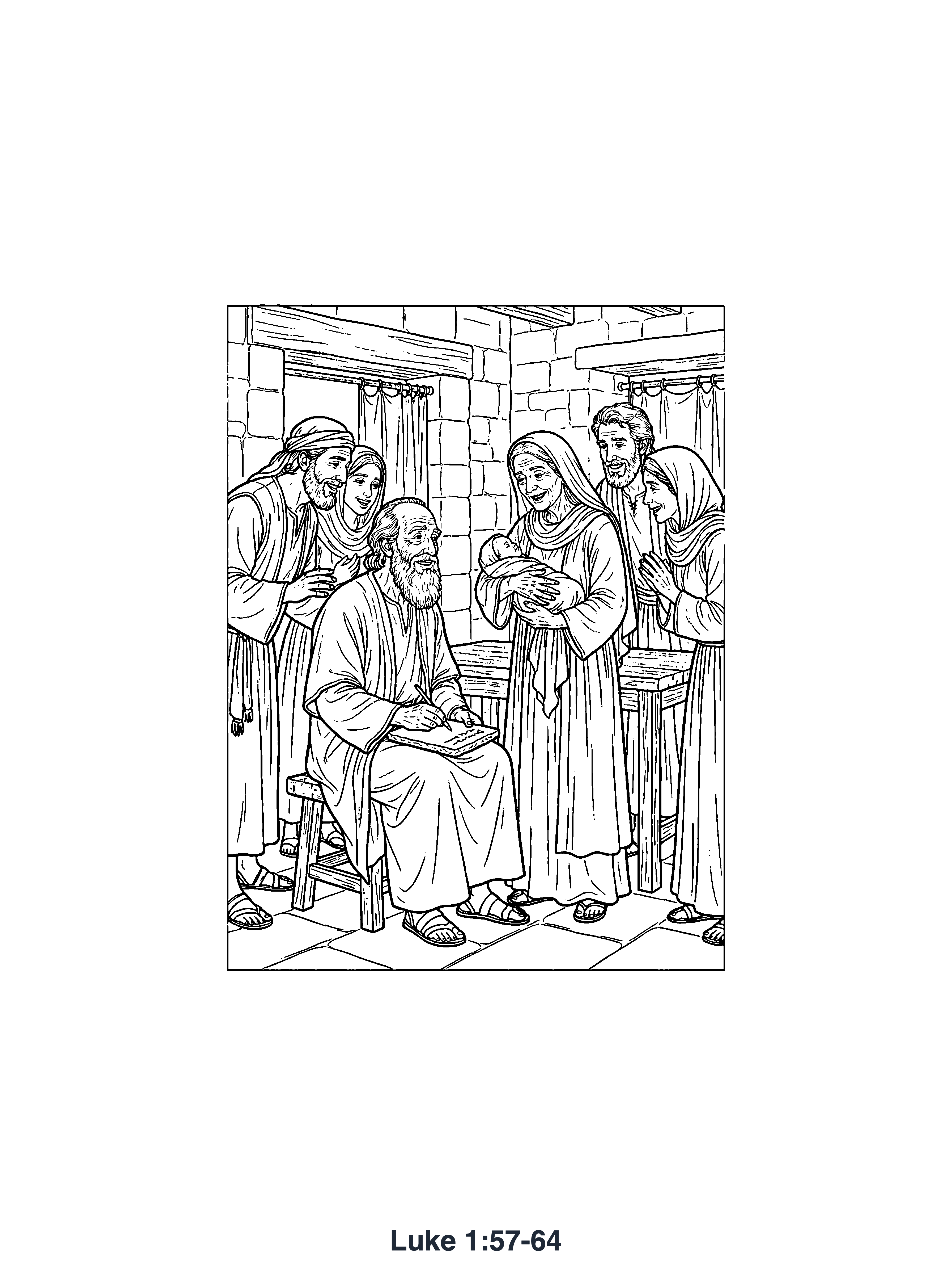 Luke 1:57-64 Coloring Page