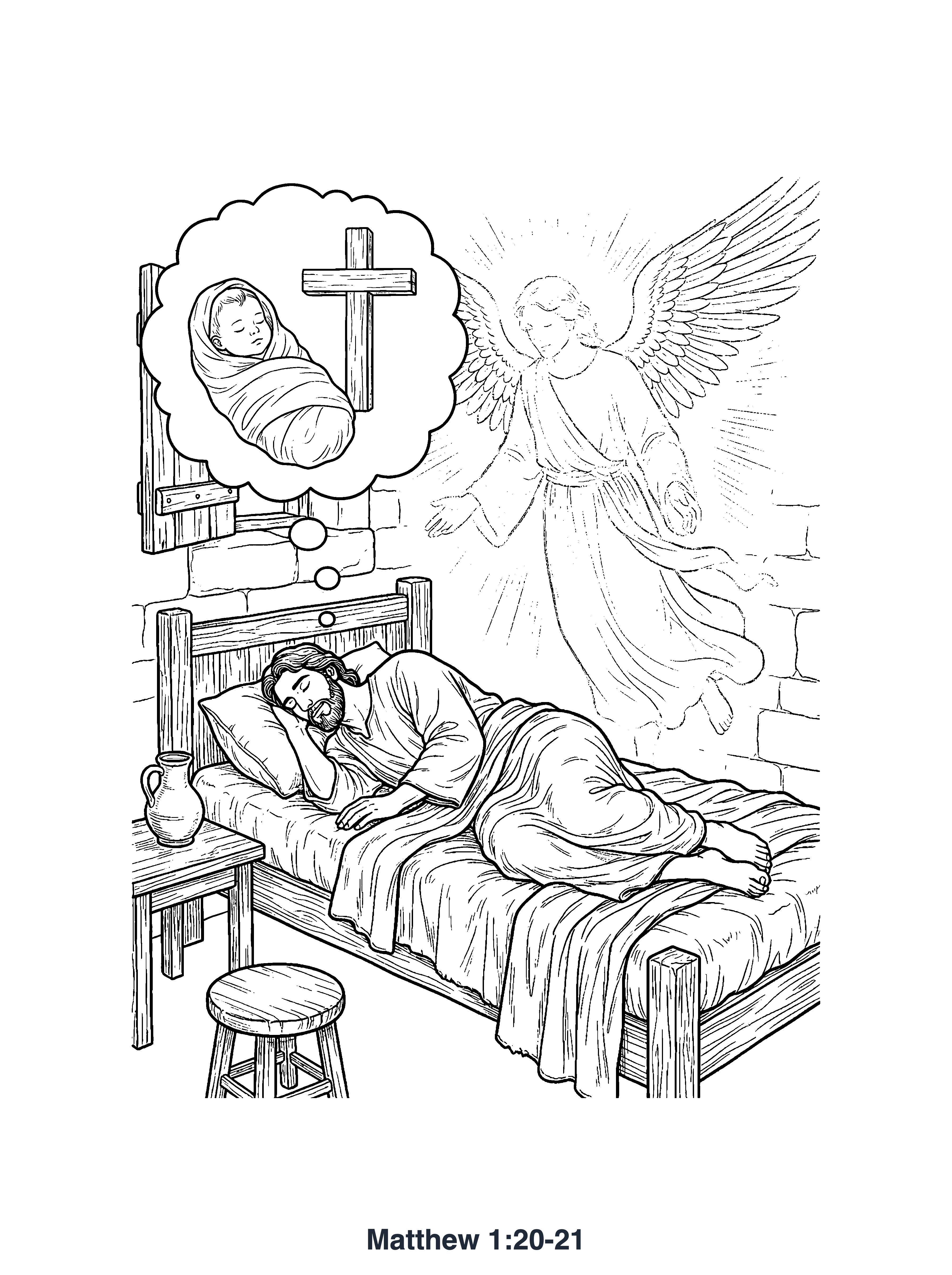 Matthew 1:20-21 Coloring Page