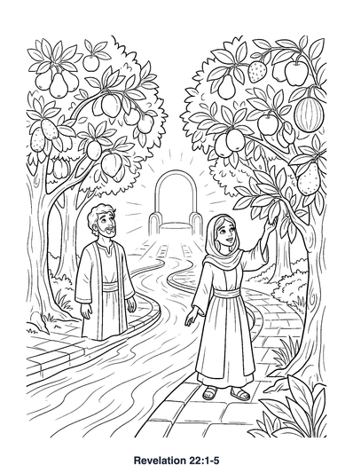 Revelation 22:1 Coloring Page
