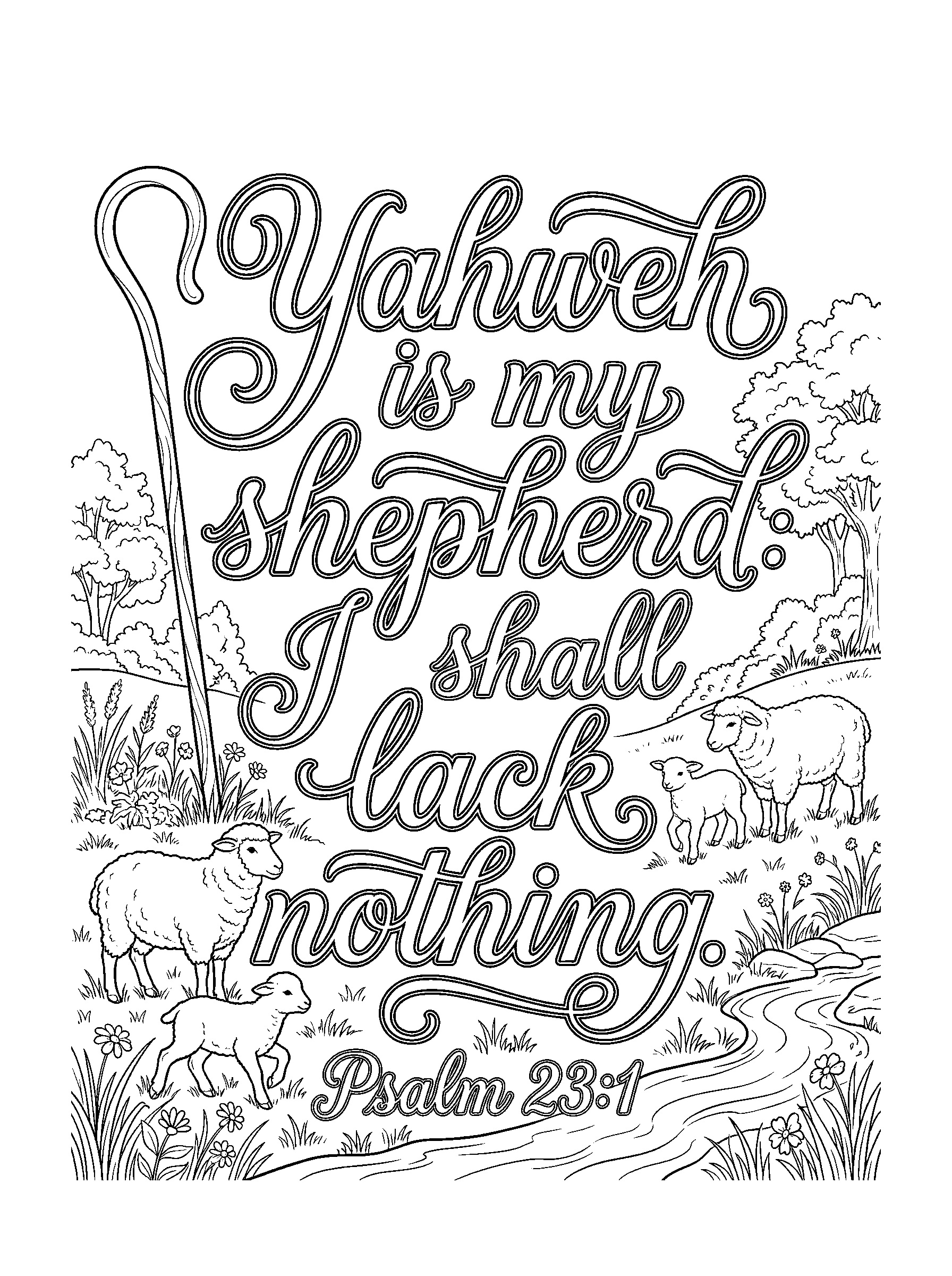 Psalms 23:1 Coloring Page