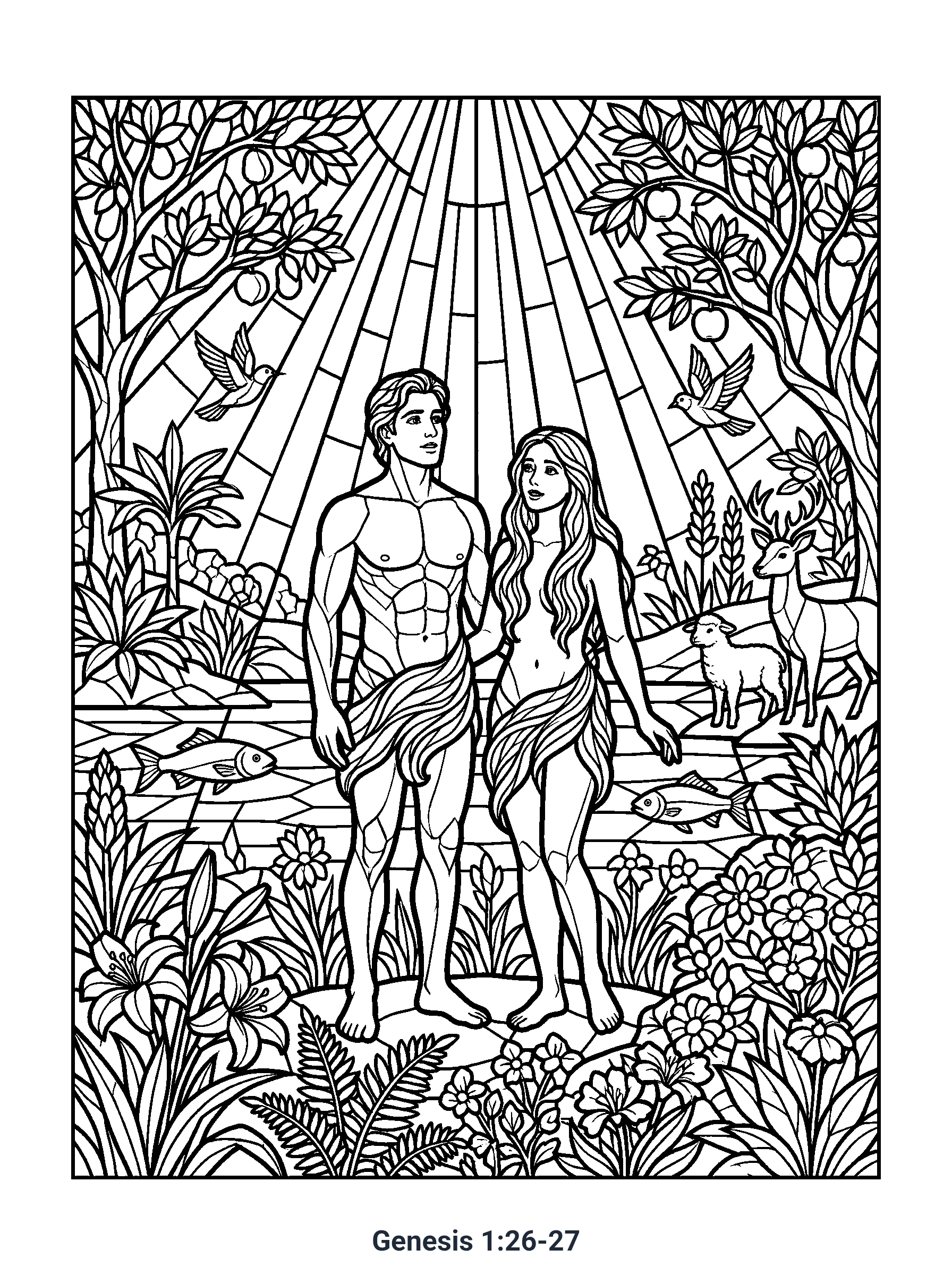Genesis 1:26-27 Coloring Page