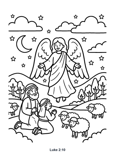 Luke 2:10 Coloring Page