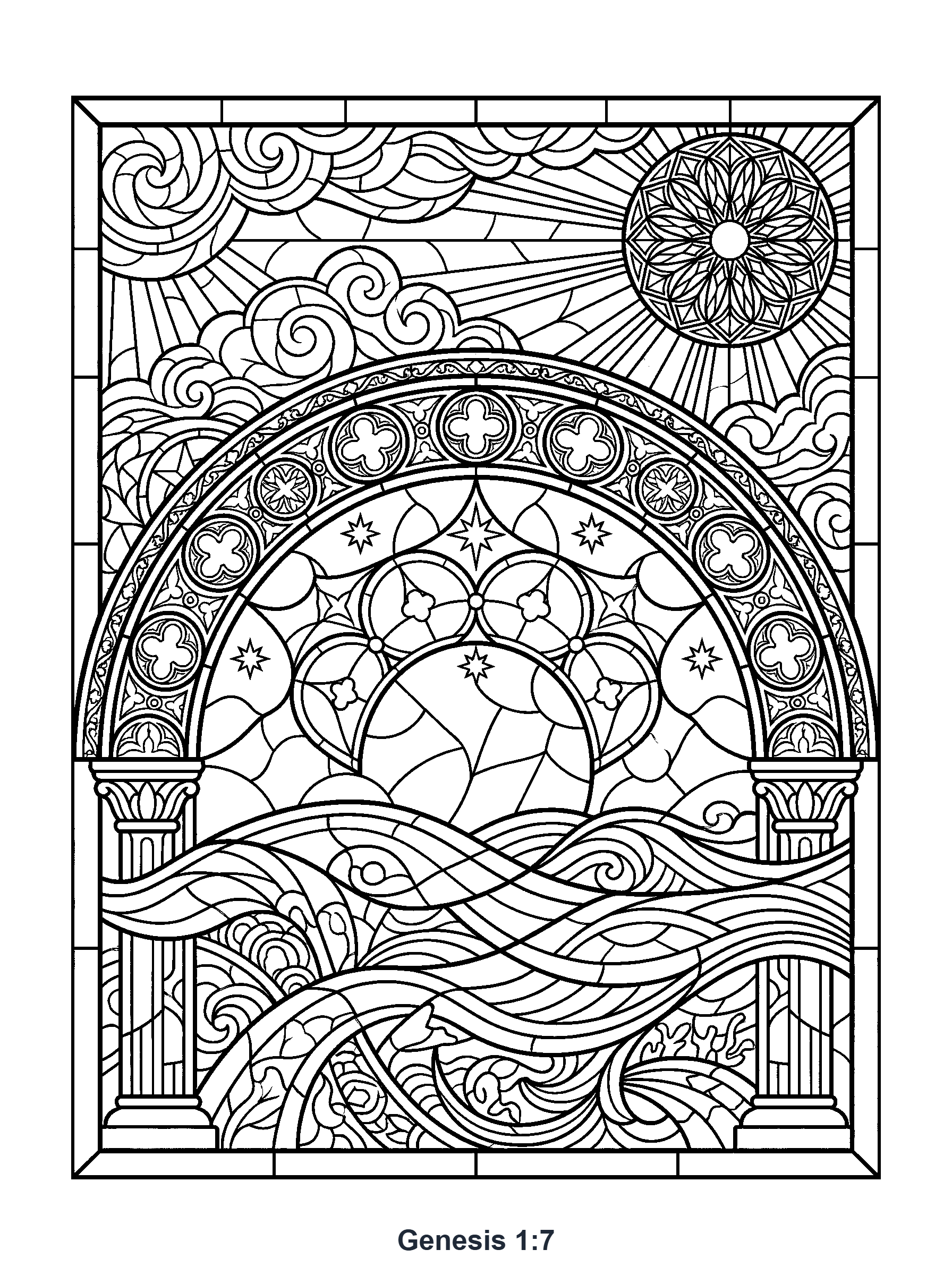 Genesis 1:7 Coloring Page