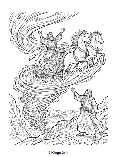 2 Kings 2:11 Coloring Page