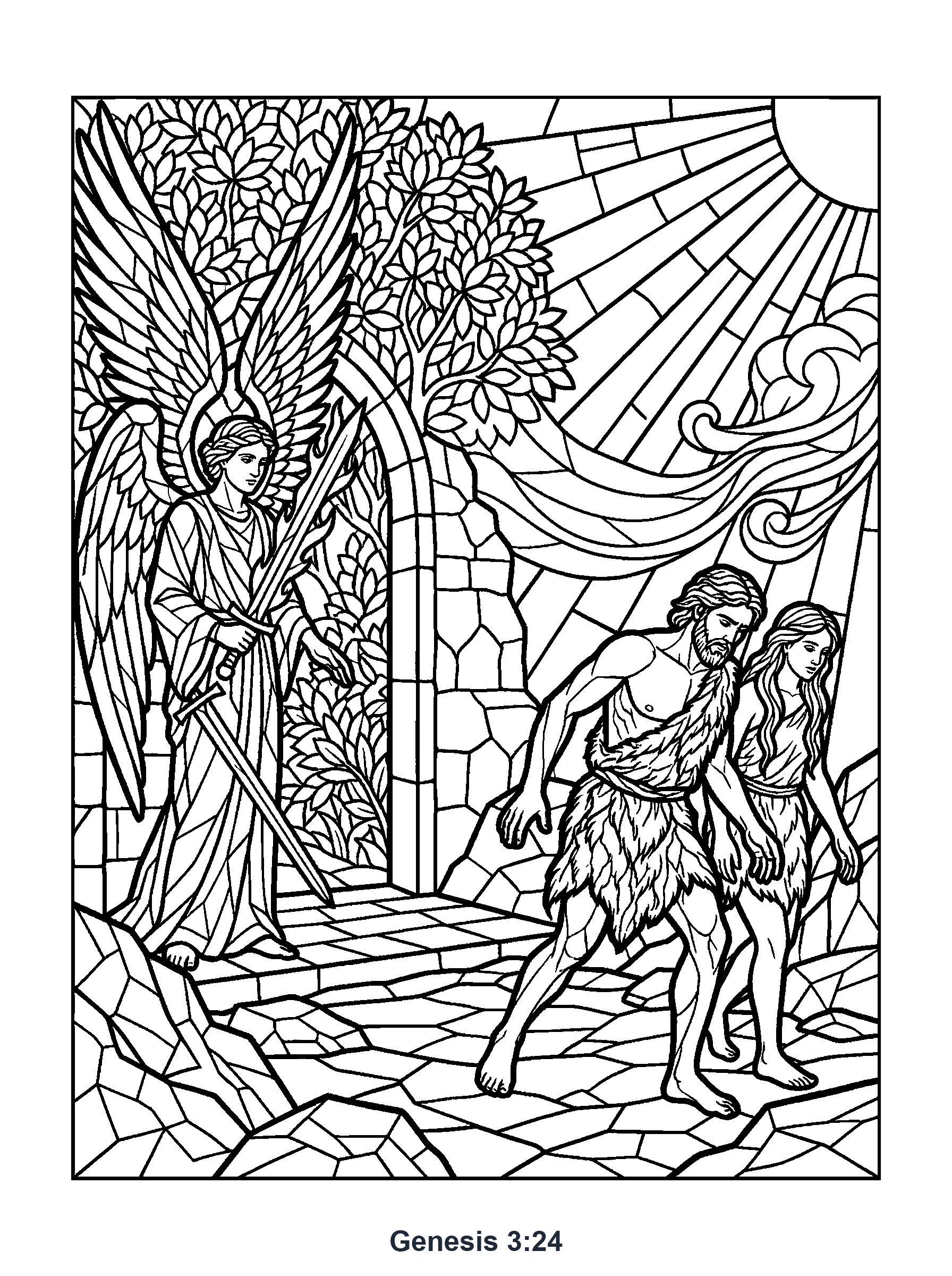 Genesis 3:24 Coloring Page