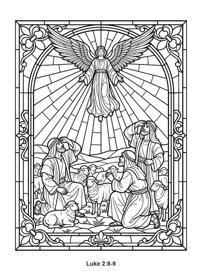Luke 2:8-9 Coloring Page