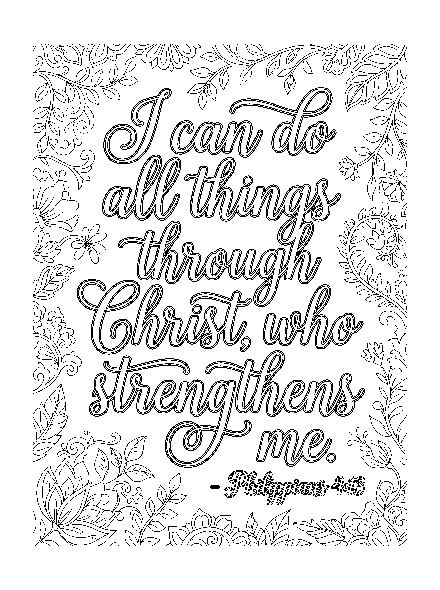 Philippians 4:13 Coloring Page