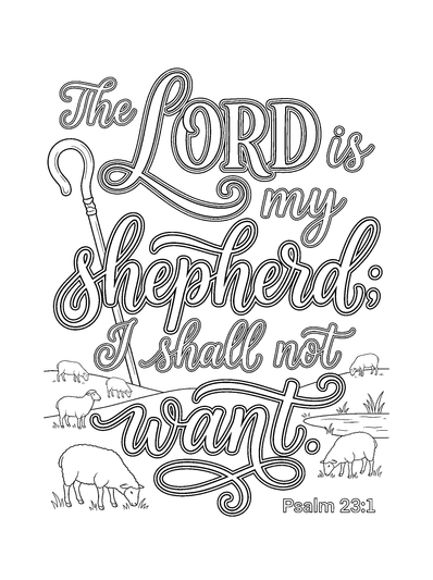 Psalms 23:1 Coloring Page