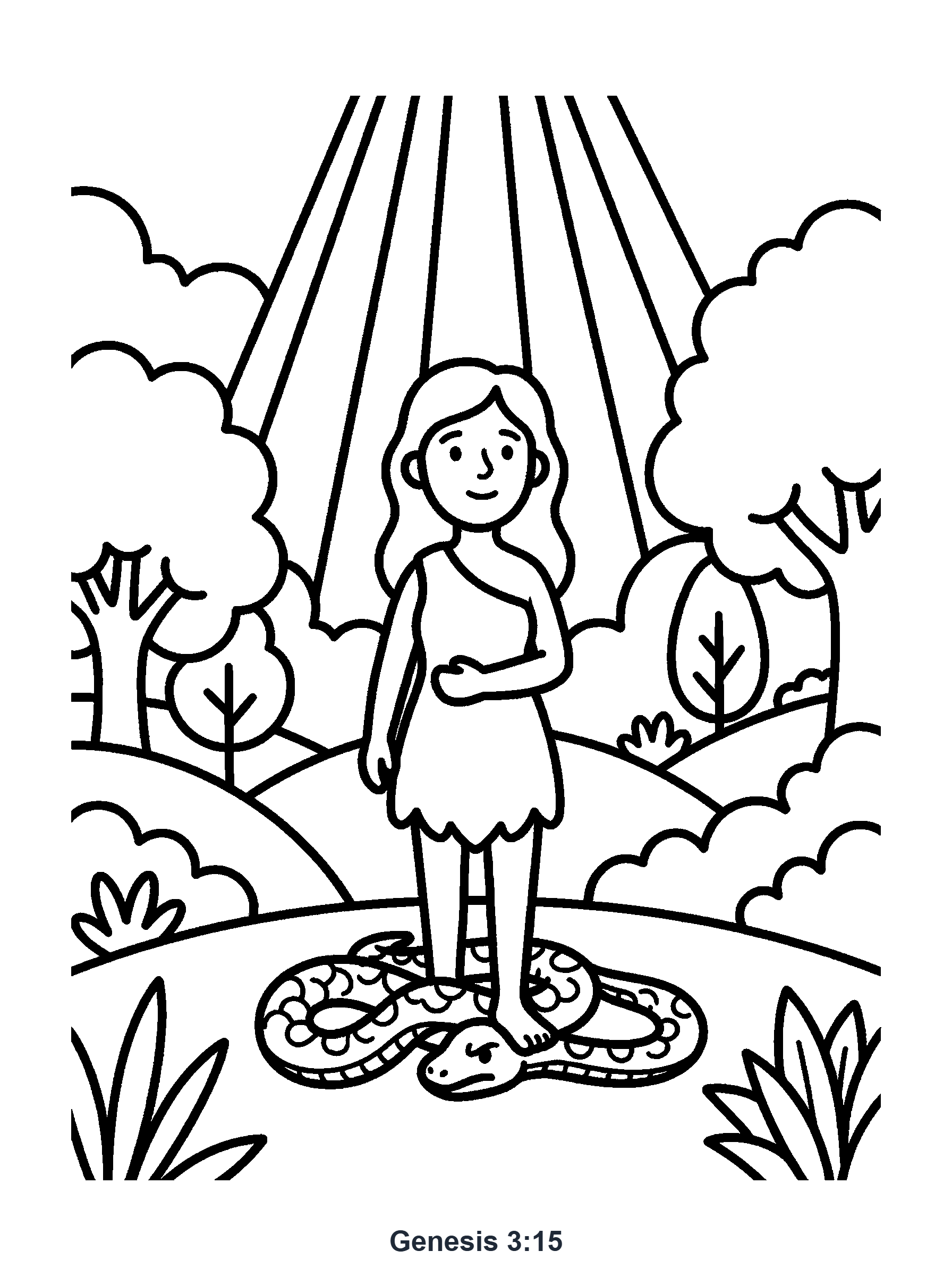 Genesis 3:15 Coloring Page