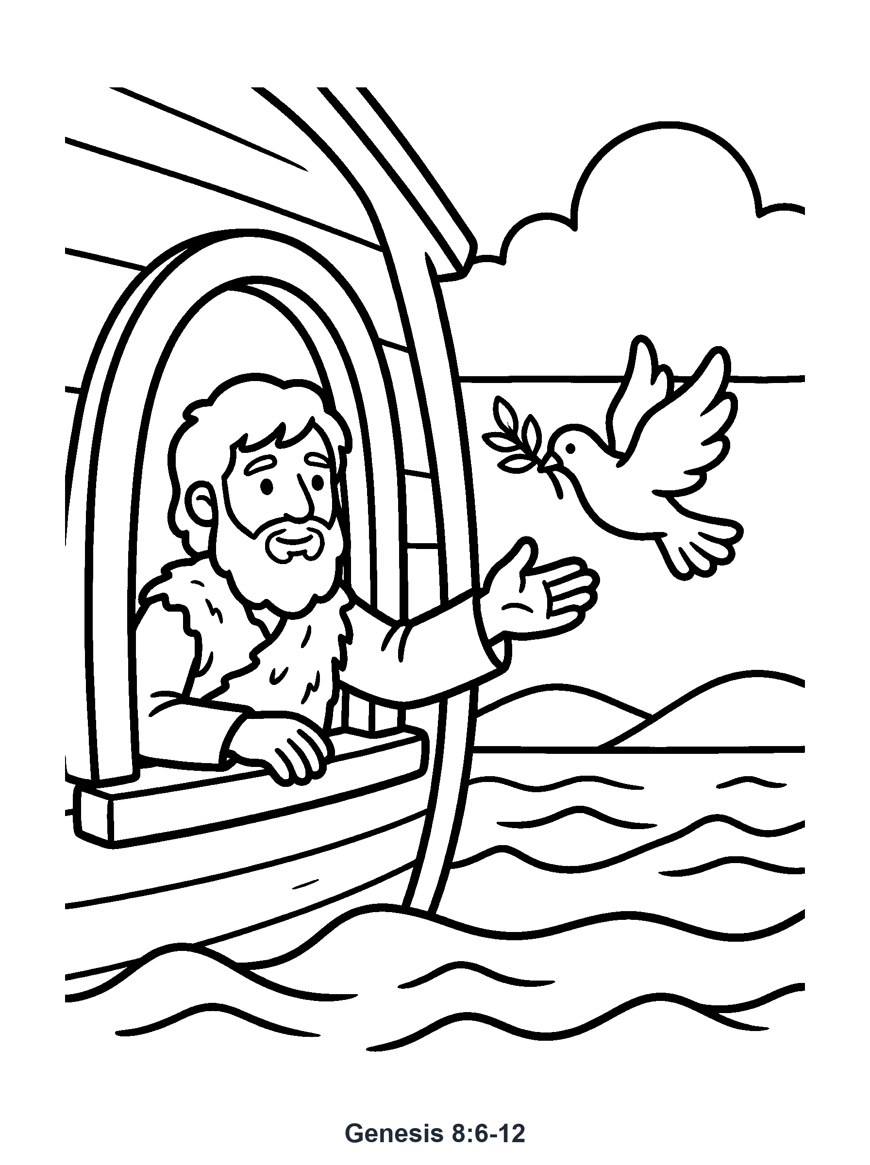 Genesis 8:6-12 Coloring Page