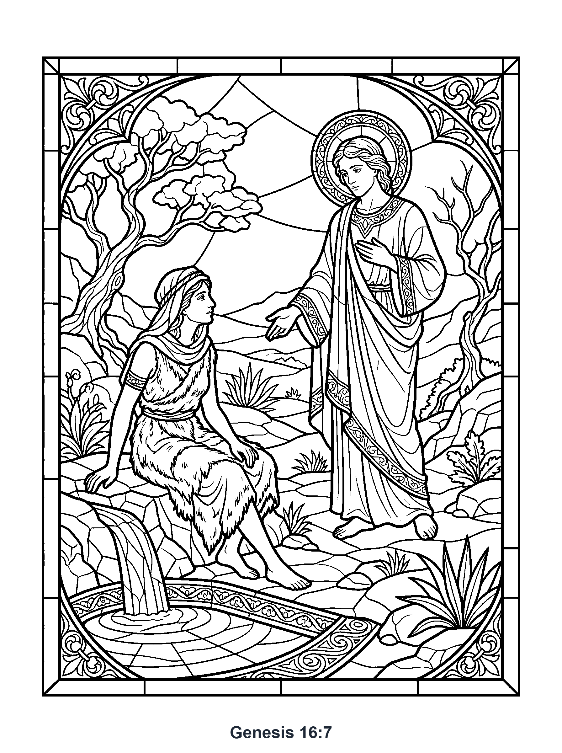 Genesis 16:7 Coloring Page