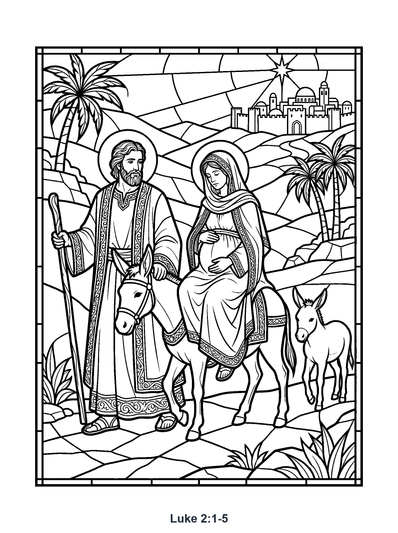 Luke 2:1-5 Coloring Page