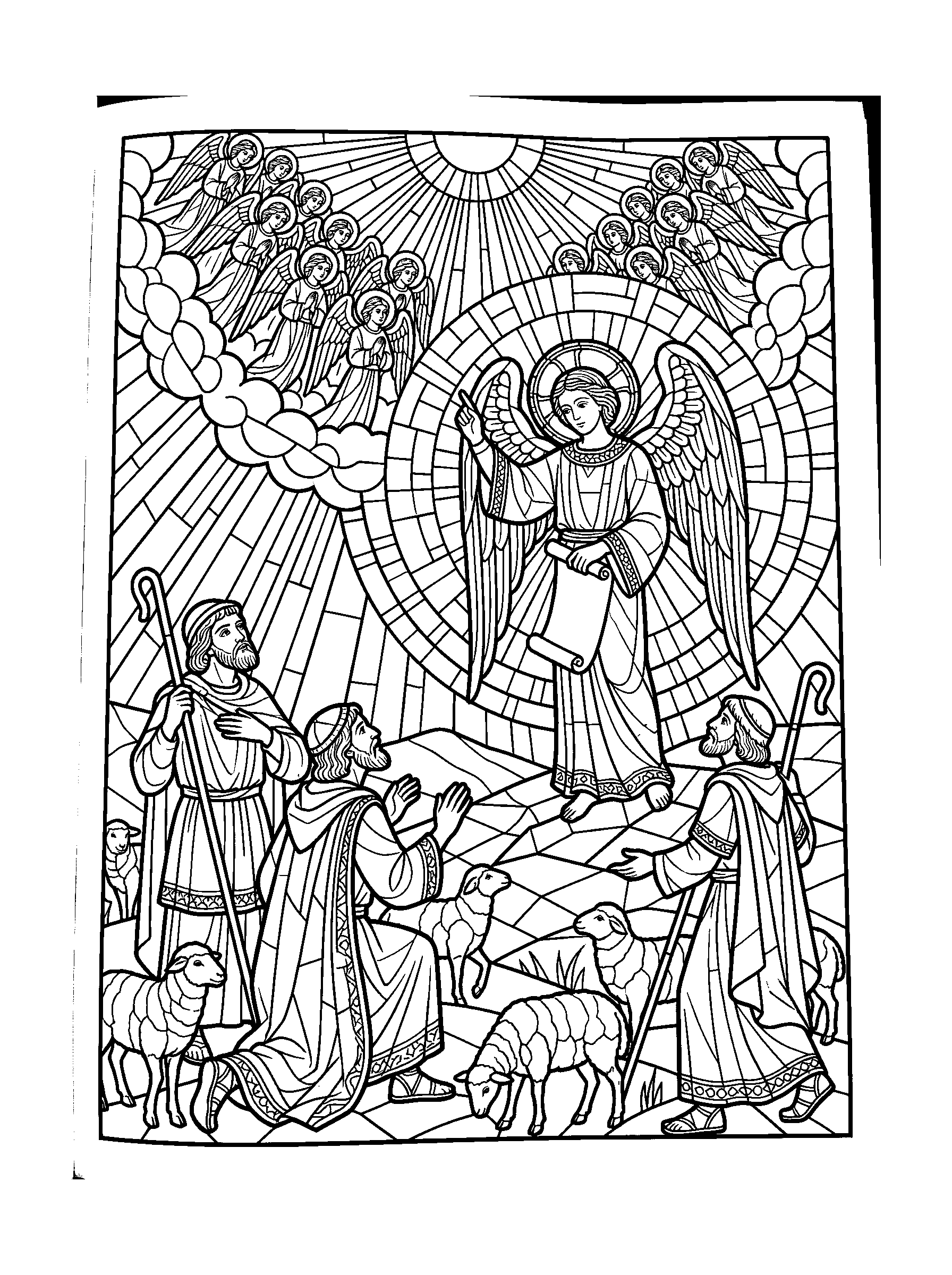 Luke 2:8-14 Coloring Page