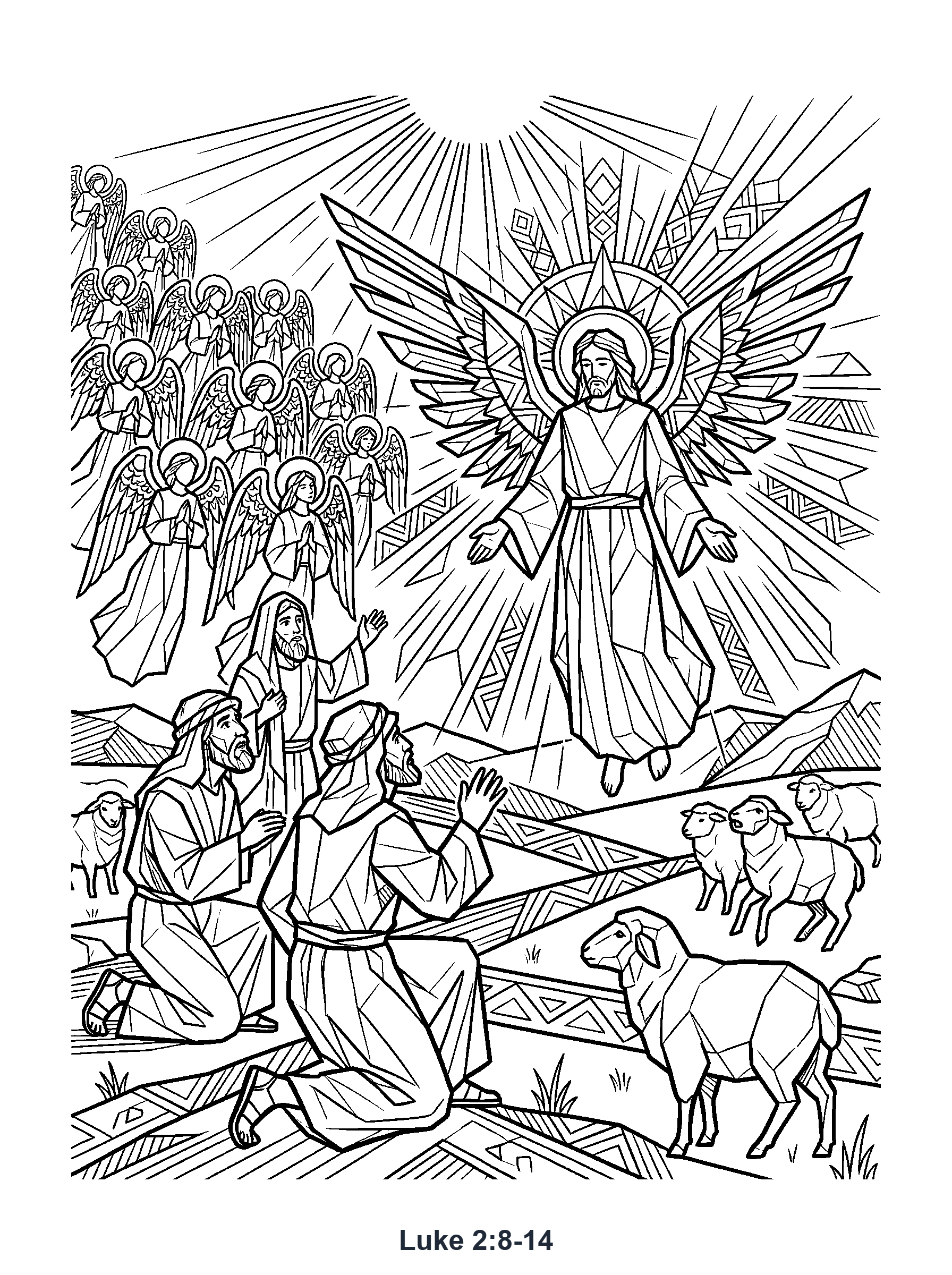 Luke 2:8-14 Coloring Page