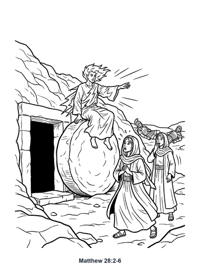 Matthew 28:2 Coloring Page