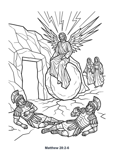 Matthew 28:2 Coloring Page