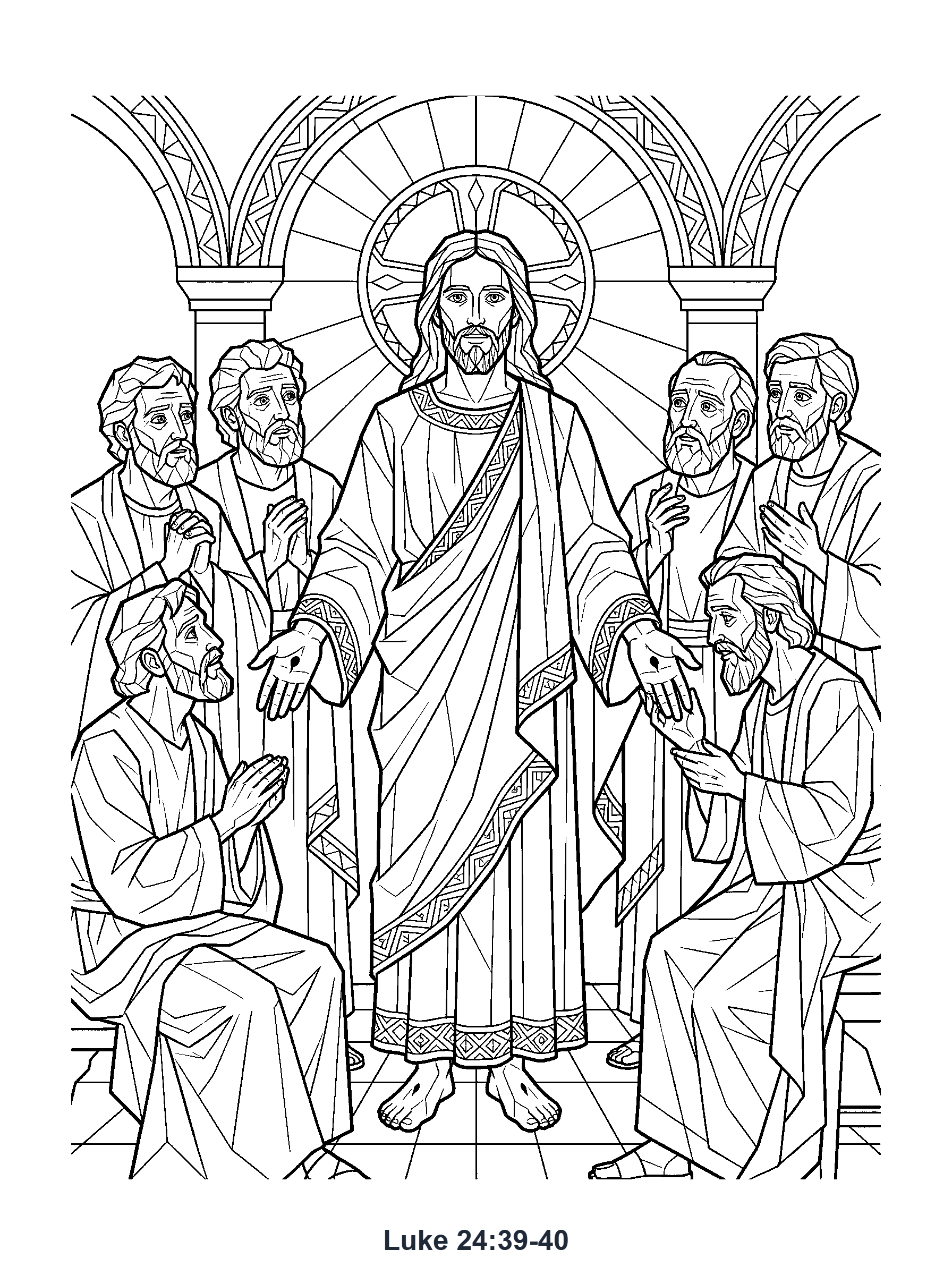 Luke 24:39-40 Coloring Page