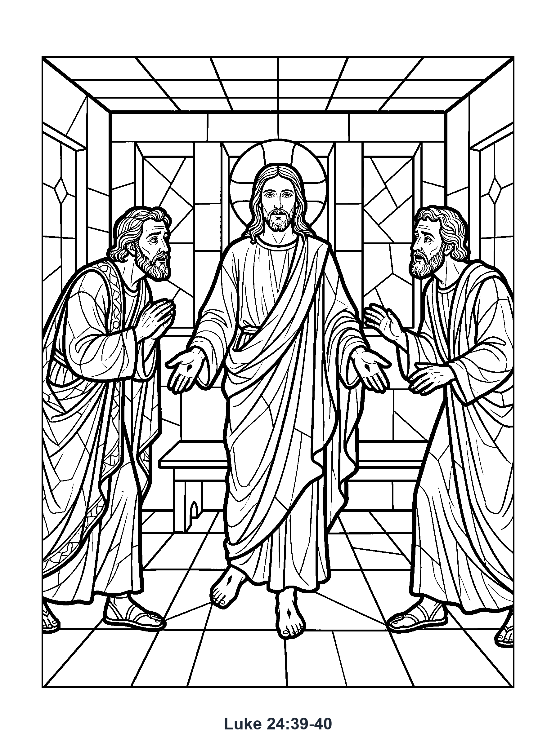 Luke 24:39-40 Coloring Page