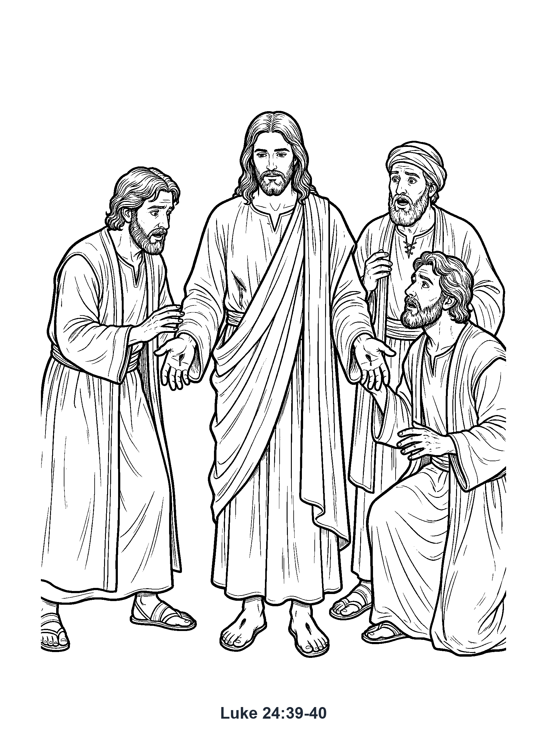 Luke 24:39-40 Coloring Page