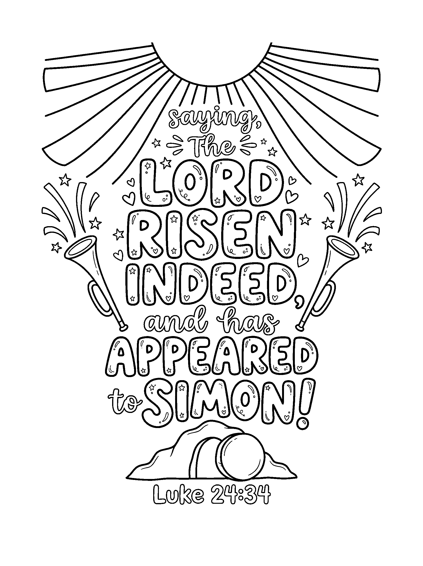 Luke 24:34 Coloring Page