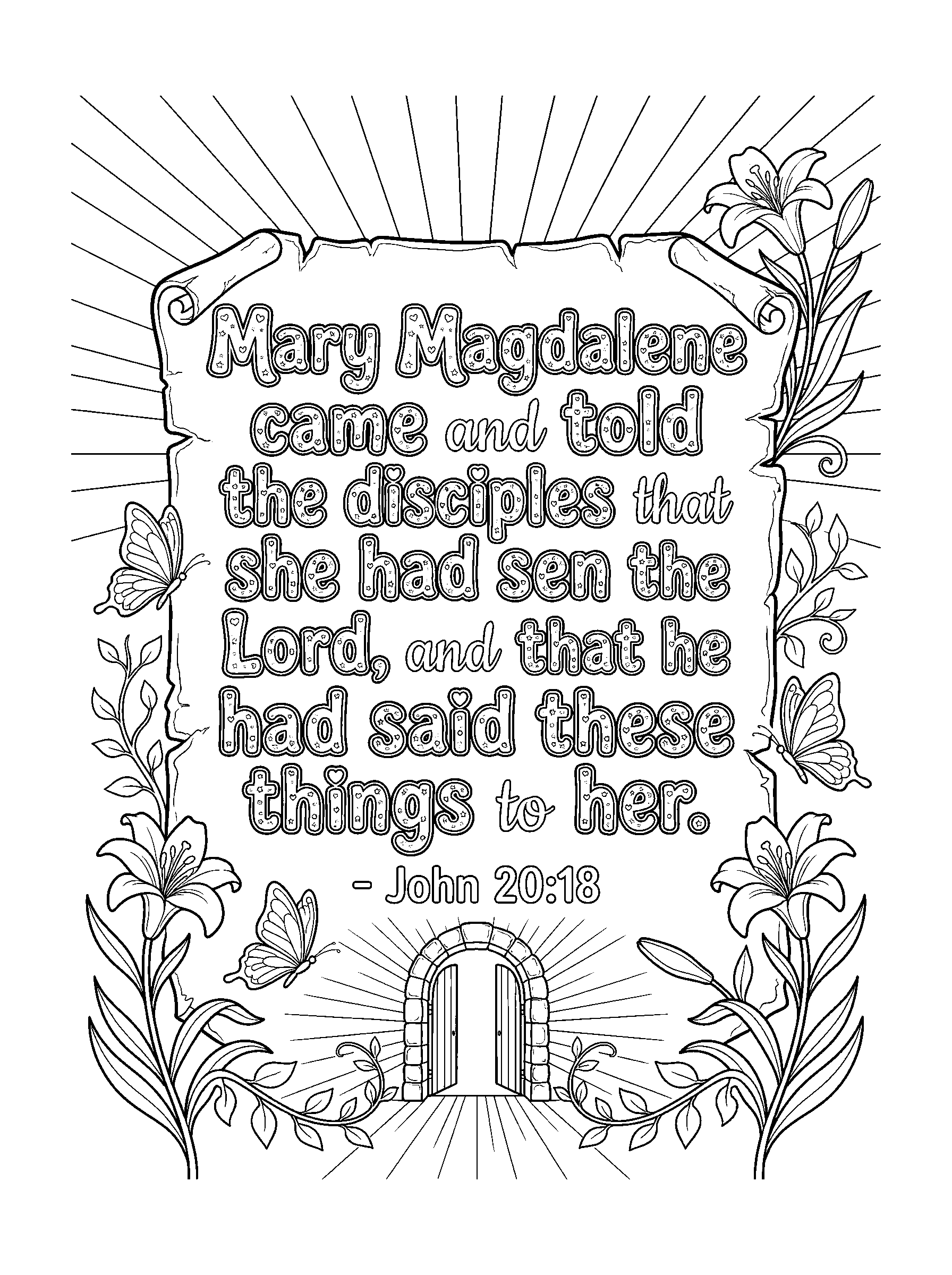 John 20:18 Coloring Page