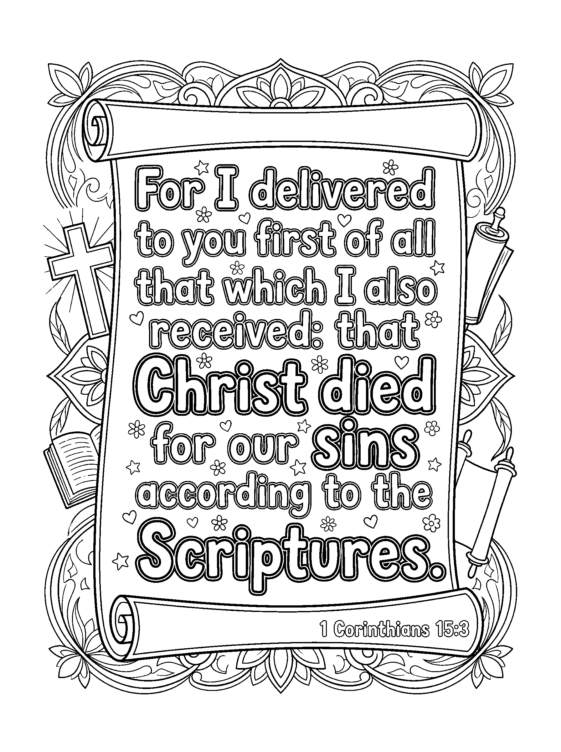 1 Corinthians 15:3 Coloring Page