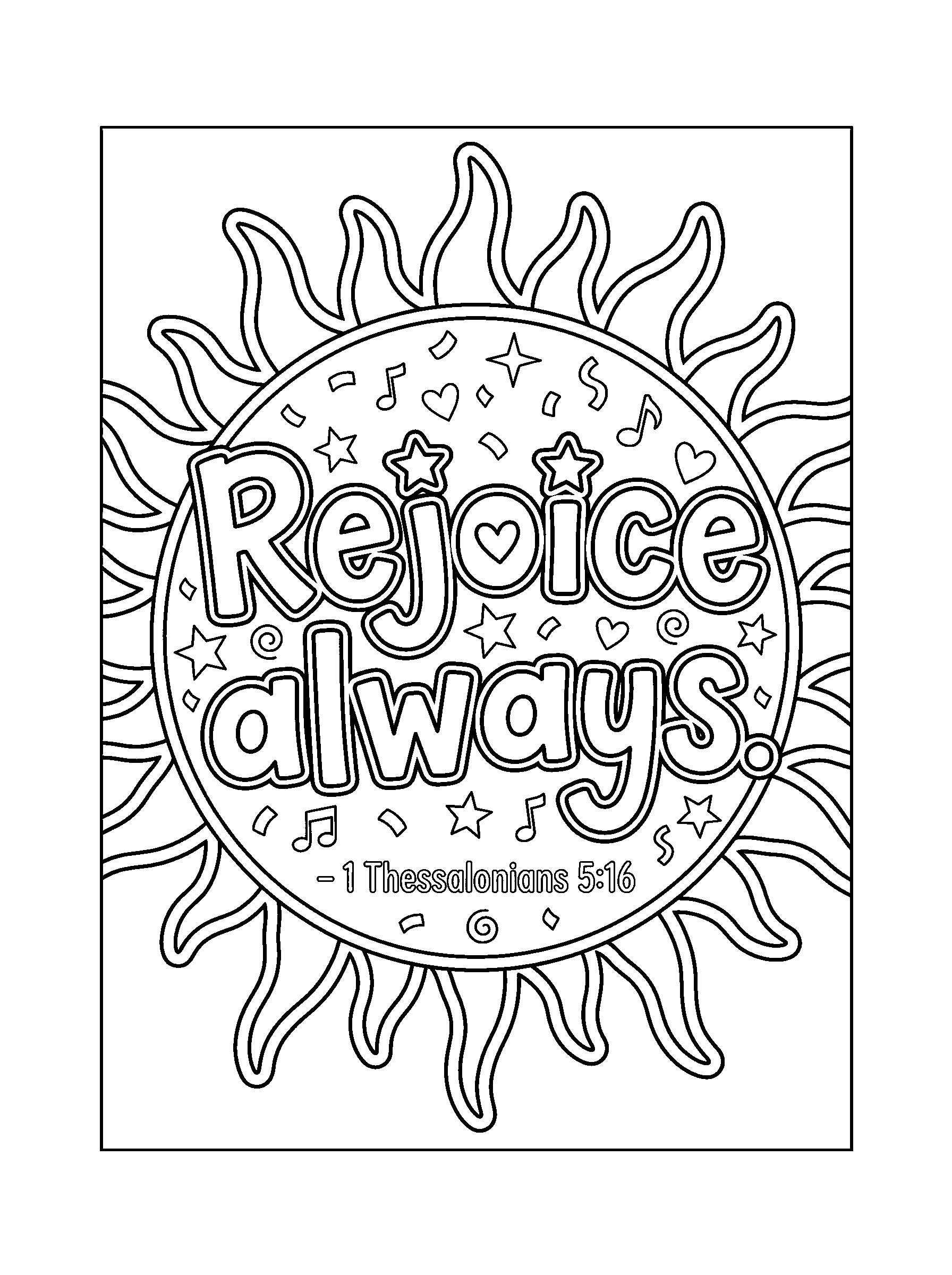 1 Thessalonians 5:16 Coloring Page