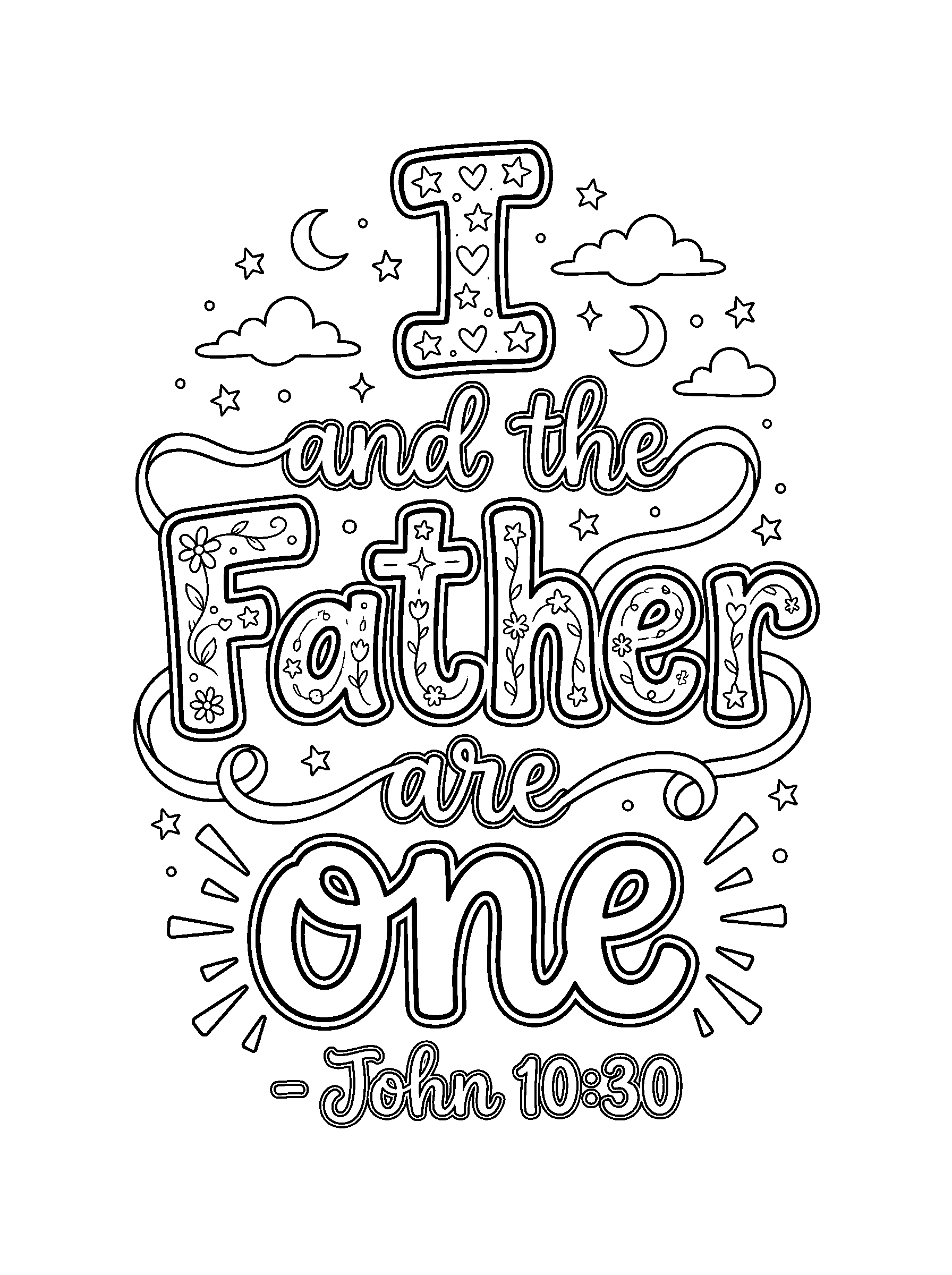 John 10:30 Coloring Page
