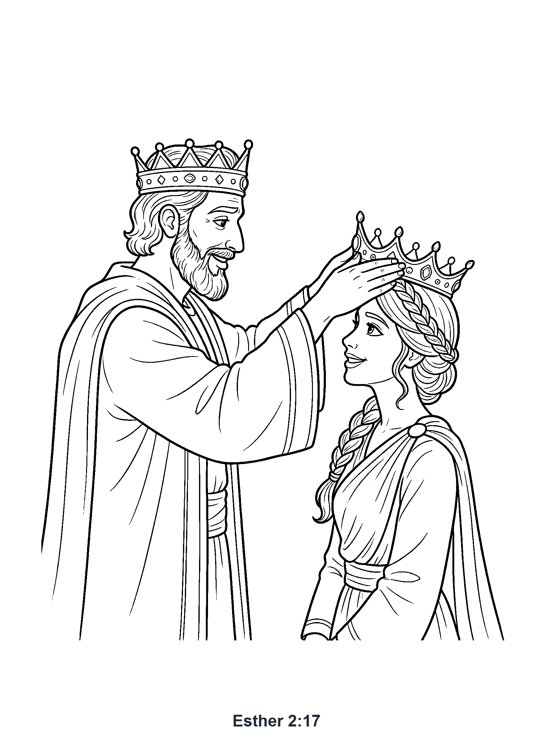 Esther 2:17 Coloring Page