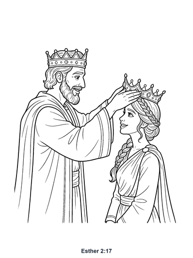 Esther 2:17 Coloring Page