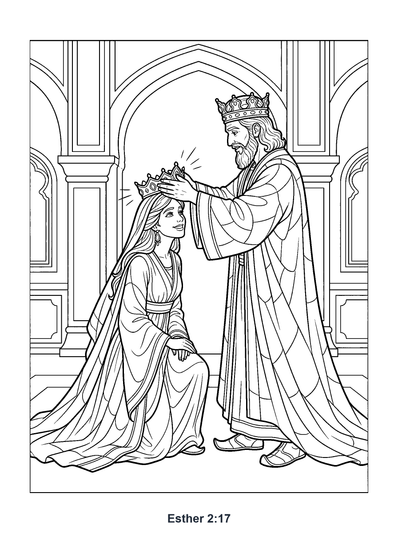 Esther 2:17 Coloring Page
