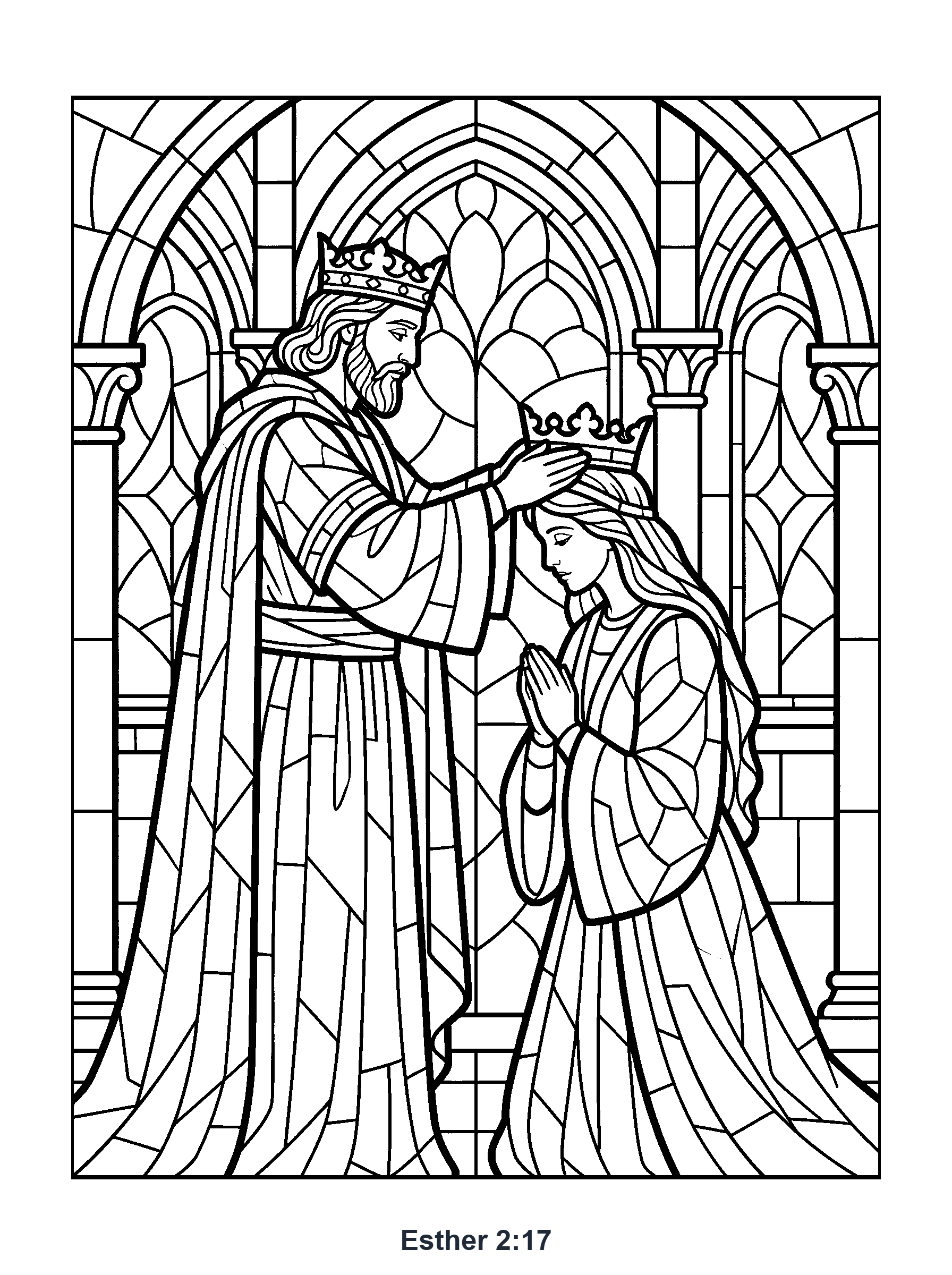 Esther 2:17 Coloring Page