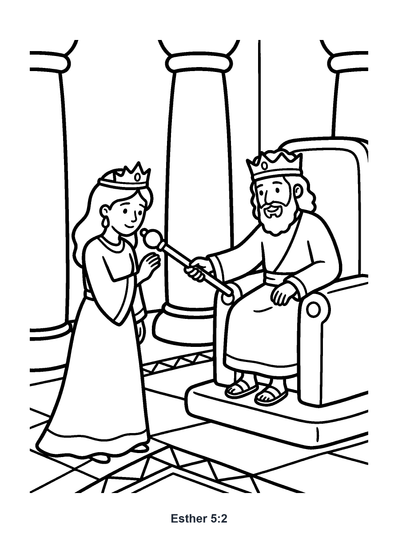 Esther 5:2 Coloring Page