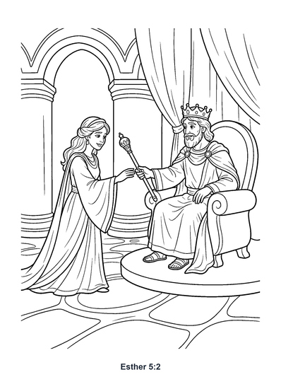 Esther 5:2 Coloring Page