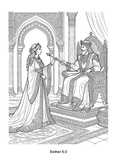 Esther 5:2 Coloring Page