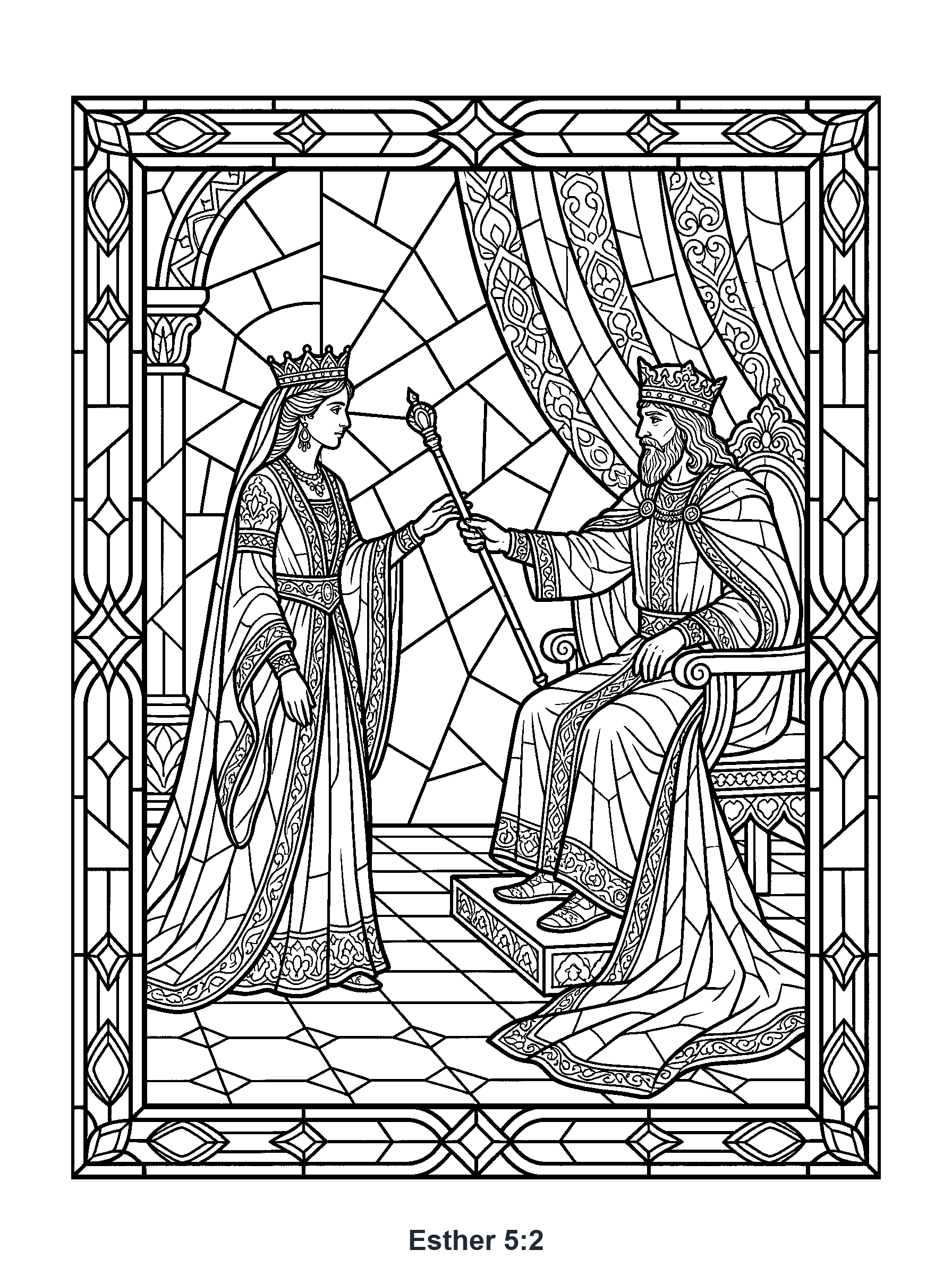 Esther 5:2 Coloring Page