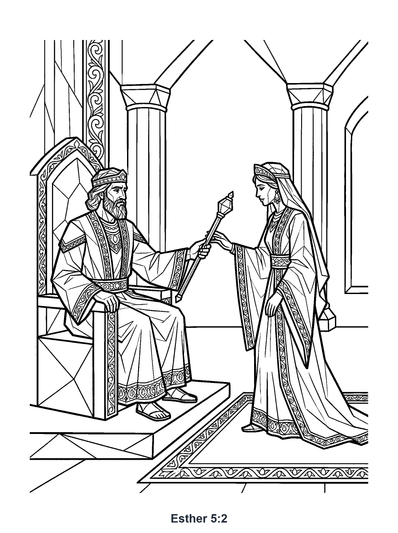 Esther 5:2 Coloring Page