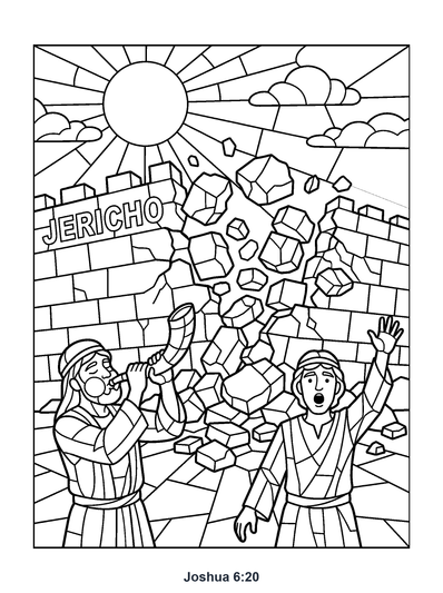 Joshua 6:20 Coloring Page