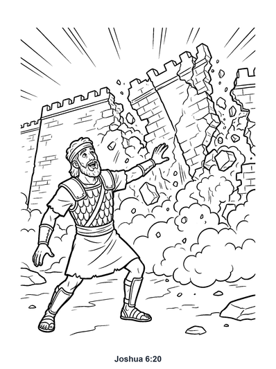 Joshua 6:20 Coloring Page